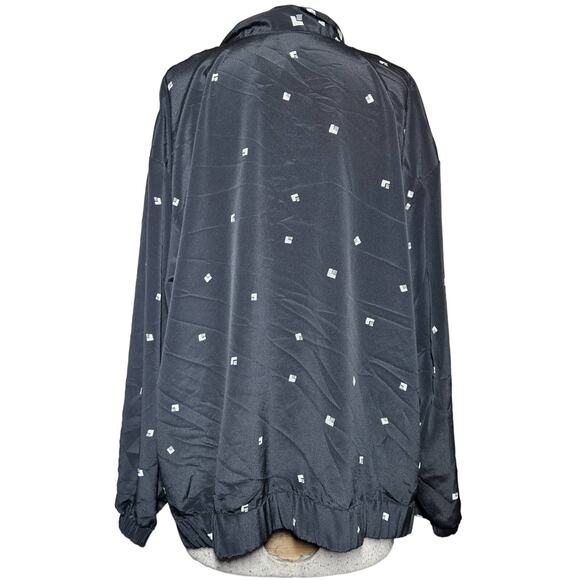 Vintage Full Zip Collard Blouse Size XL - Picture 2 of 4